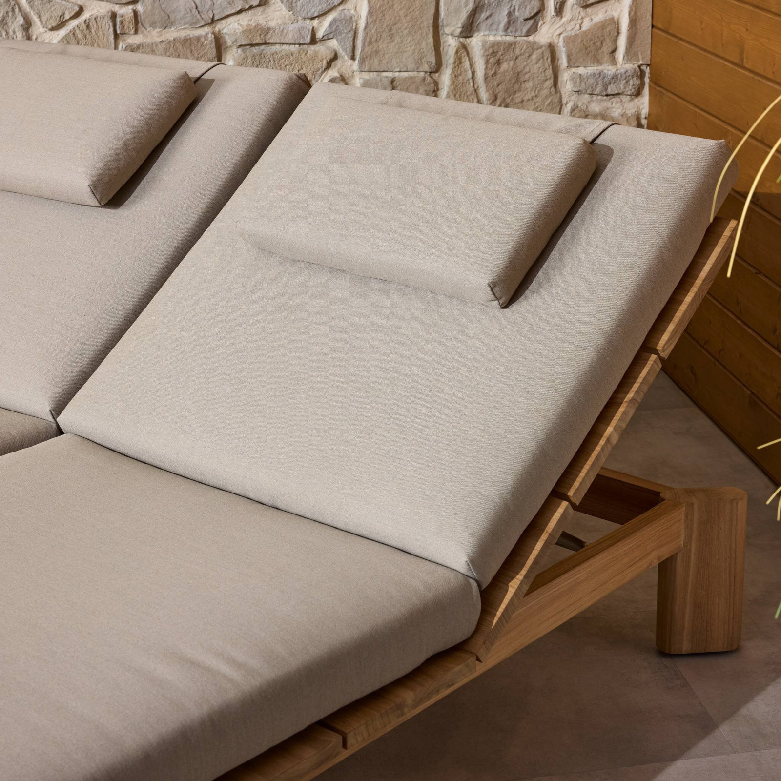 Julie 63" Teak Patio Double Chaise Lounge