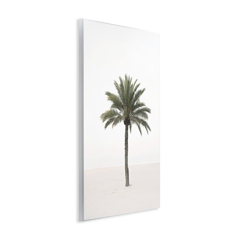 Plaque murale simple «Serene Lone Palm» simple, design par Sissi et Seb, H 15 po x l 10 po