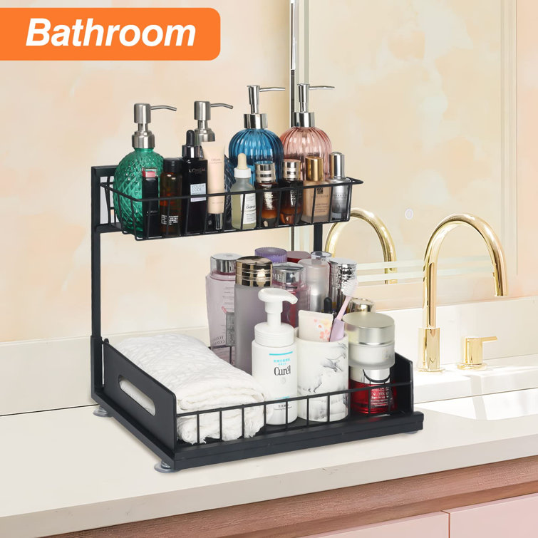 Plastic;Steel Under Sink Organizer MooJ Color: Black