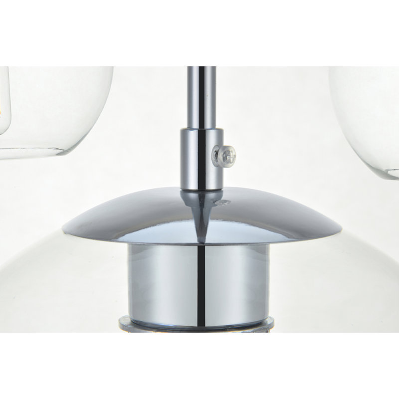 54 Inch Pendant Clear Shade, Chrome