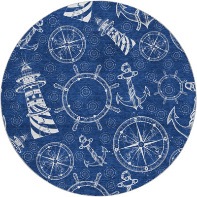 Premium Machine Washable Dream Shag Nautical Rug