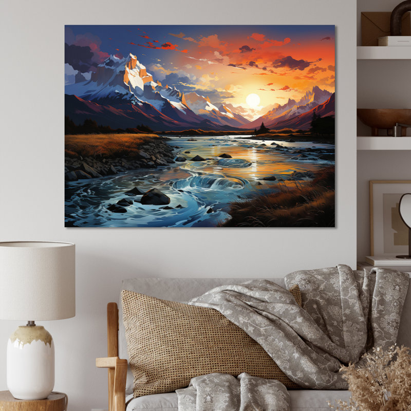 South America Mountain Majesty - Landscapes Canvas Prints, 34" H x 44" W, White Picture Framed