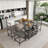 Industrial Dining Table Set with Side Storage Shelves
