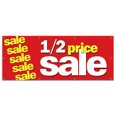 Half Price Sale Banner Sign