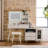 Philip Retractable Makeup Vanity with LED Mirror, Cabinet, Charging Ports & Stool-115330406