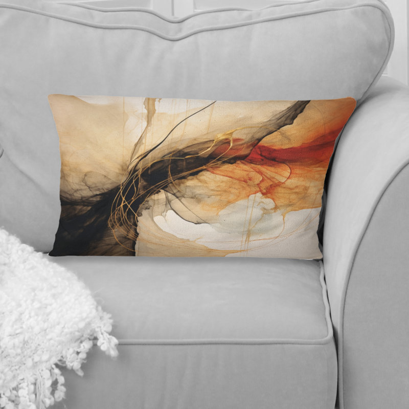 Coussin décoratif abstrait Abstract Earth Poetry In Motion Retro Waves II - Abstract Shapes