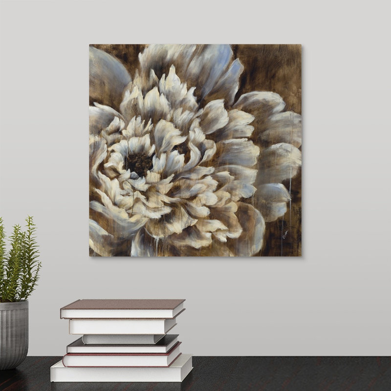« open fleur ii », peinture sur toile, Toile tendue, H 12 po x l 12 po x p 1,25 po