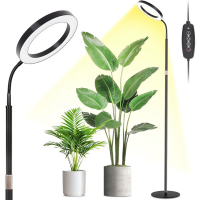 Grow Light avec support pour plantes d'intérieur, 8 "Halo Full Spectrum Grow Light