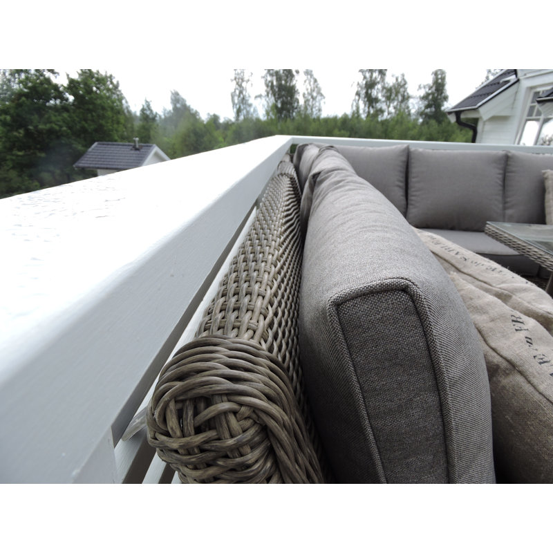 Adhelin 5 Seater Rattan Corner Sofa Set, Natural/Sand