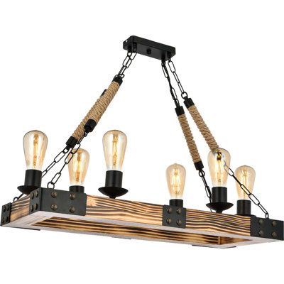 Luminaire suspendu rectangulaire à 6 ampoules Merrill