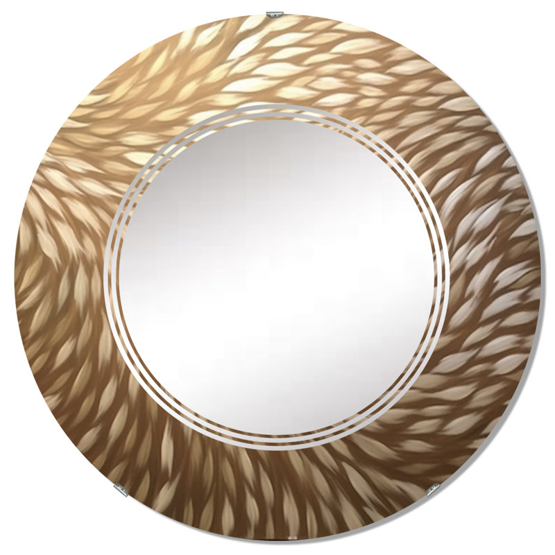 Krosby - Miroir mural moderne rond, 32 po x 32 po