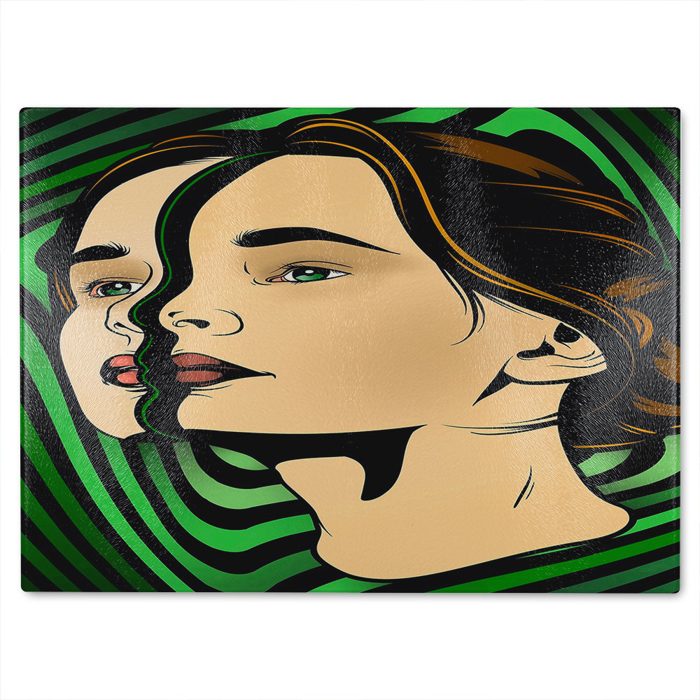 Portrait of woman Designer Glass Chopping Board