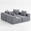 Canapé modulaire modulaire pour le salon, rembourrage en mousse texturée légère, ensemble compressé compact, assemblage simple, ensemble 111 po x 74 po x 24 po-186454208