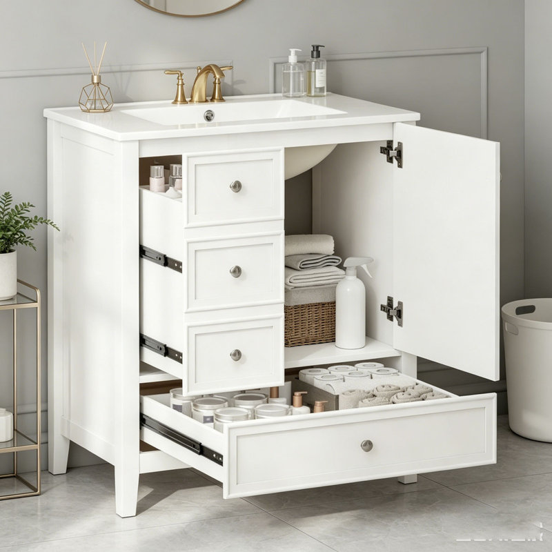 Meuble-lavabo 36 po avec lavabo, Blanc