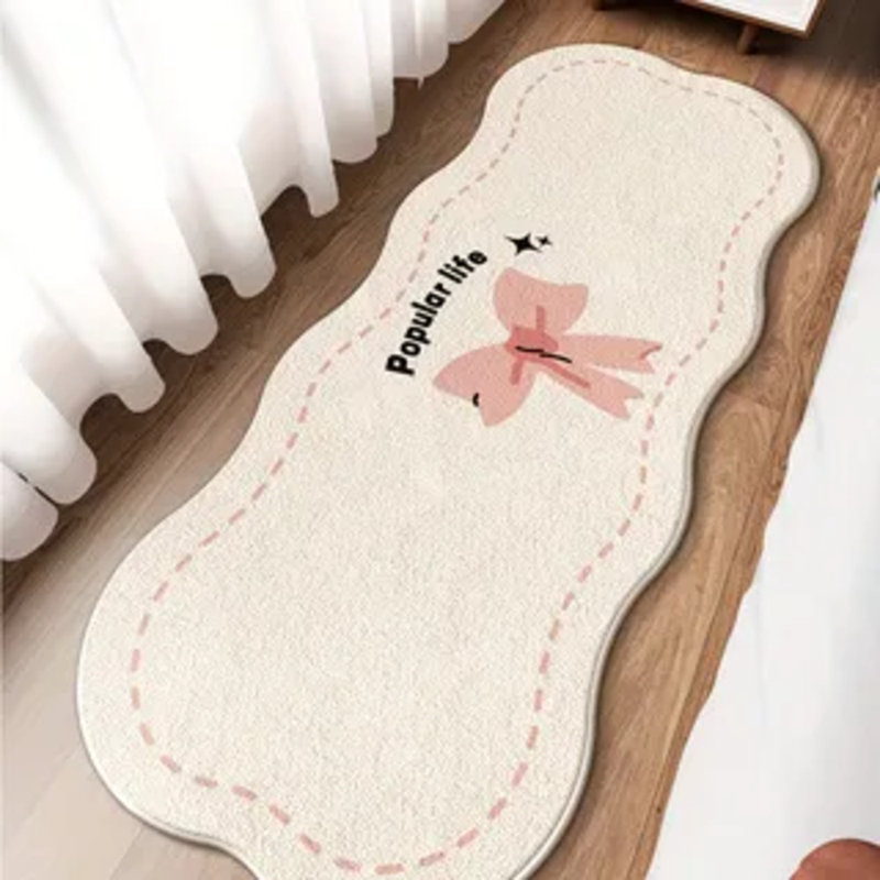 Multicolored Plush Runner Rug, Machine Washable Bedroom Carpet With Non-slip Backing, Soft Floor Mat For Bedside, Bay Window, And Home Decor