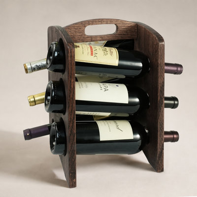 Joriel 6 Bottle Solid Wood Tabletop Wine Bottle Rack