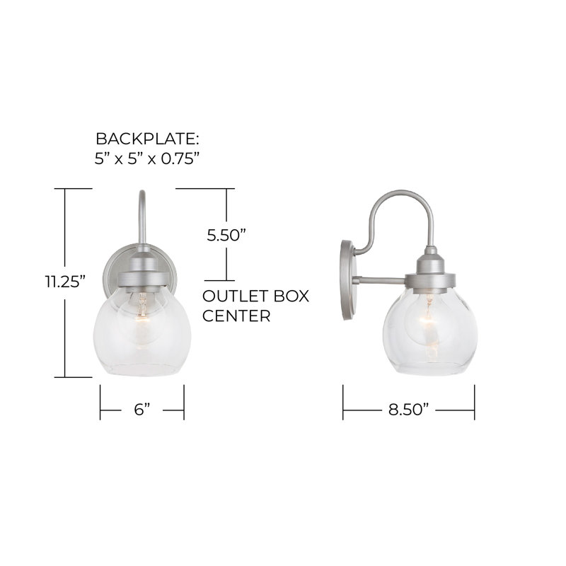 Armed Sconce, Brushed Nickel