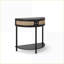 Table basse en rotin Boho avec 2 tiroirs et tablette inférieure pour le salon-1902155310