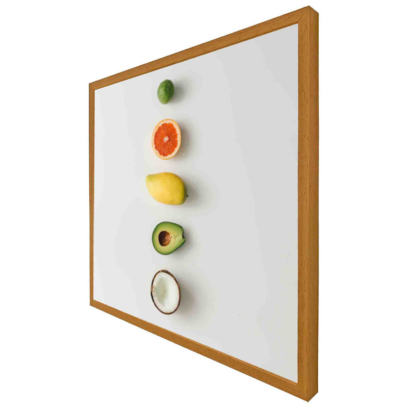 Genia Selection Of Fruit - Single Picture Frame Print, 76cm H x 76cm W x 4cm D, Oak