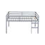 Lit mezzanine double en bois d'hévéa avec échelle-721995312