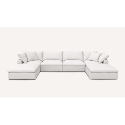 Adelinda 138"" Wide Microfiber/Microsuede Symmetrical Modular Corner Sectional -  Orren Ellis, B8CFA1D0FB7641E8837D922BDEFAF09C