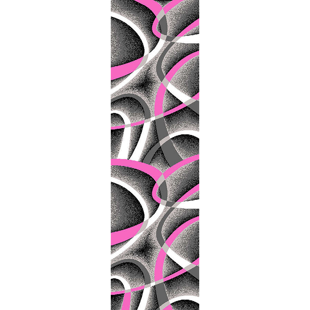 Galvez 3D Effect Hand Carved Abstract Pink Area Rug Orren Ellis Rug 