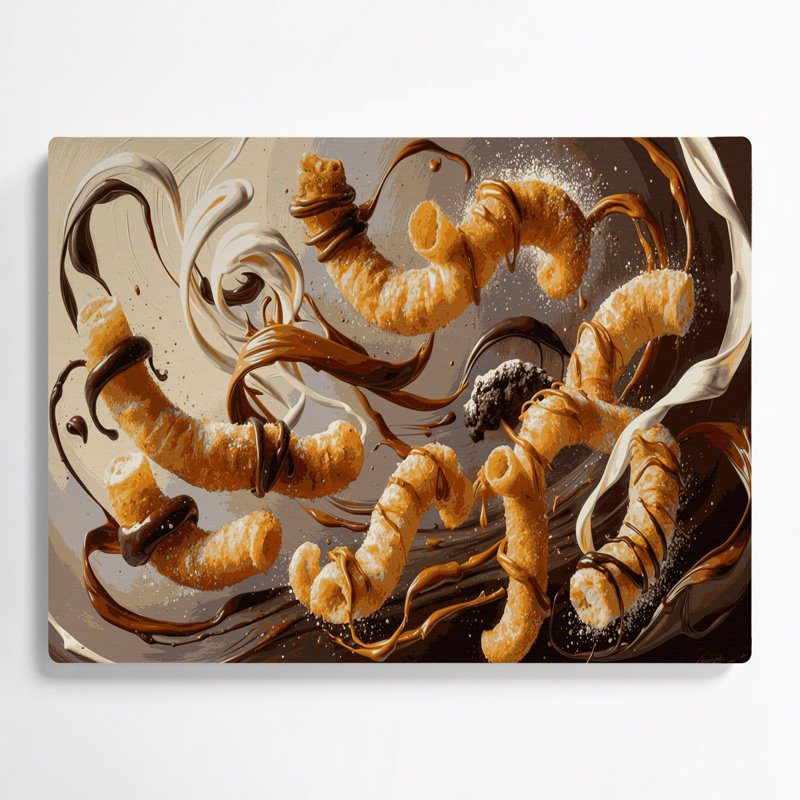 Dessert, croûte de porc, art mural en métal brun, 24" H x 36" W