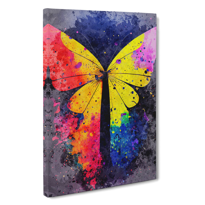 Splashed Butterfly No.1 Abstract - Wrapped Canvas, 50cm H x 35cm W x 3cm D