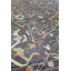 Tapis unique bleu / gris / ivoire de 10 pi 2 po x 13 pi 4 po 10 pi 2 po