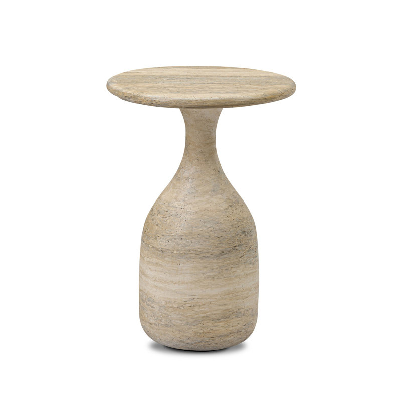 Concrete Top End Table, Textured Sandy Gray