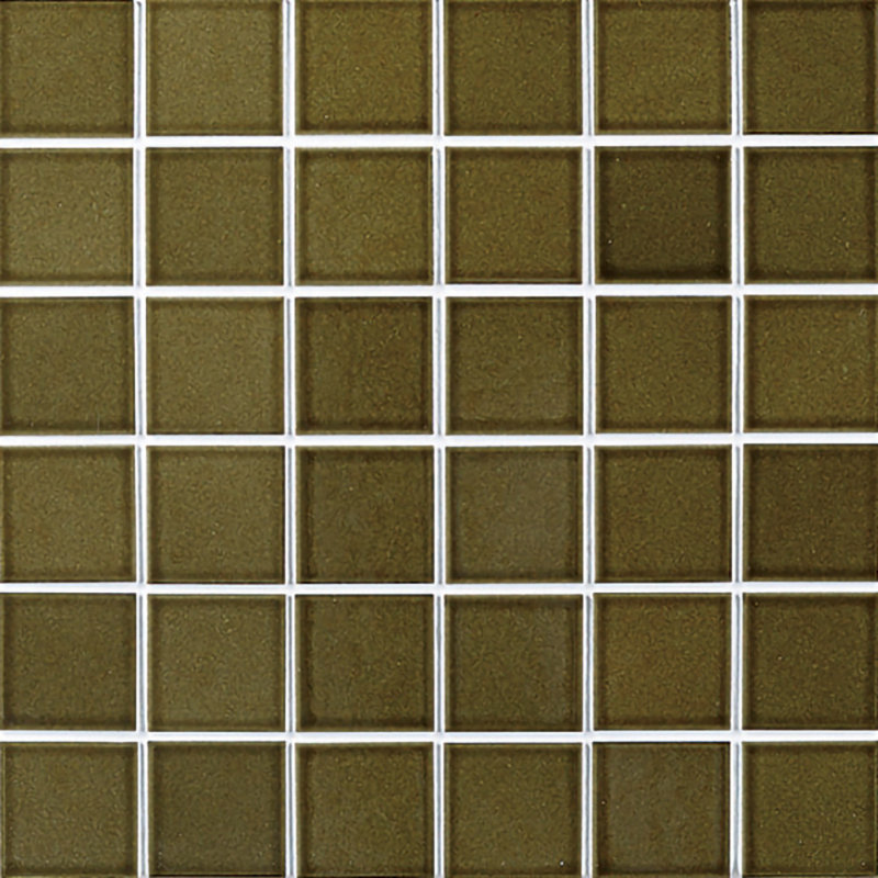 Biyusai 0.89" x 0.89" Ceramic Mosaic Wall Tile, Moss Green, 0.89" W x 0.89" L