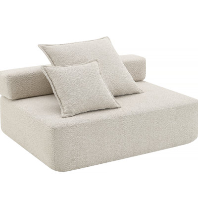 Loveseat Frame for Oversized Modular U Shaped Sectional Sofa,Luxury Boucle Floor Couch,Convertible Compressed Couch,Spacious Foam-Filled Sofa for Living Room,2 Colors