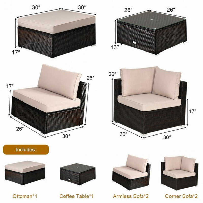 Amanuel 5 - Person Patio Conversation Set