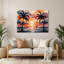«Botanical Tropical Sunset», art mural en métal orange-2147413099