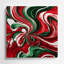 Aquarelle abstraite, art mural en métal vert 82-1393683129