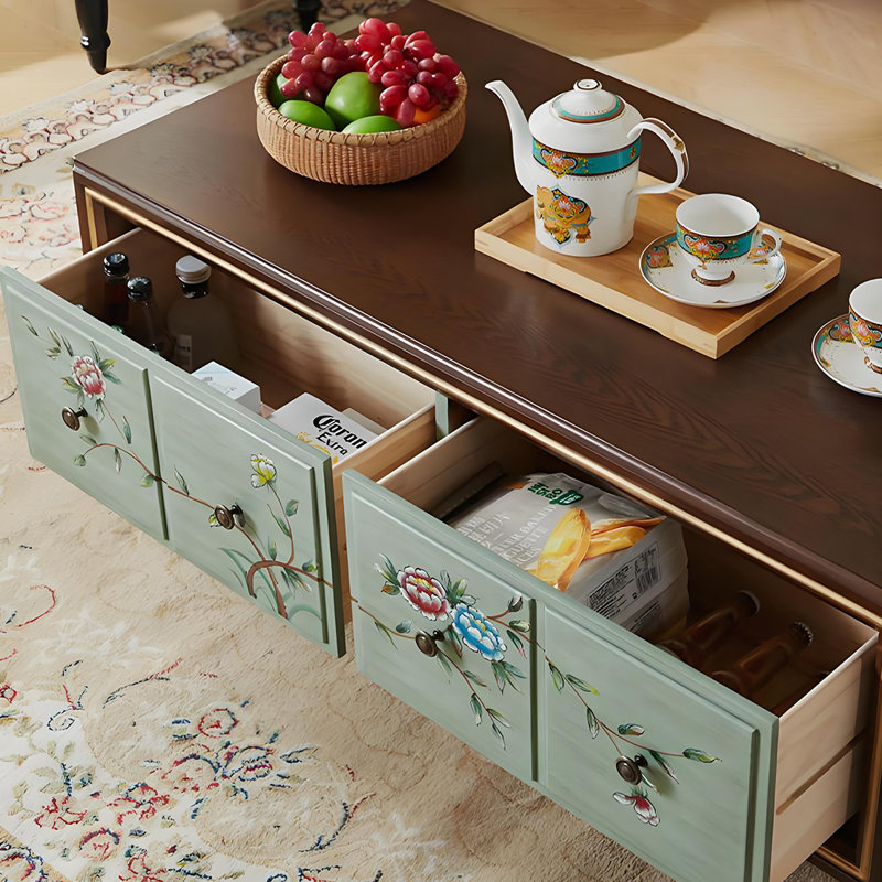 American retro painted coffee table