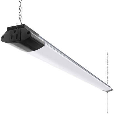 Barrina Bs84 Led Shop Light For Garage, 10000lm, 84w, 4ft, 5000k Linkable Light Fixture For Workshop, Basement, Hanging Or Flush Mount, Heat Dissipation With Pull Chain Switch, Etl,1 Pack