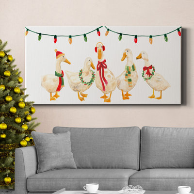 Merry Quackmas Collection D - Toile tendue avec châssis de qualité supérieure - Prêt à être accroché