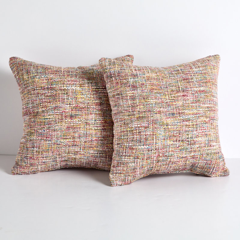 Textured Outdoor Reversible Throw Pillow, 24" H x 24" W, Avery Summer