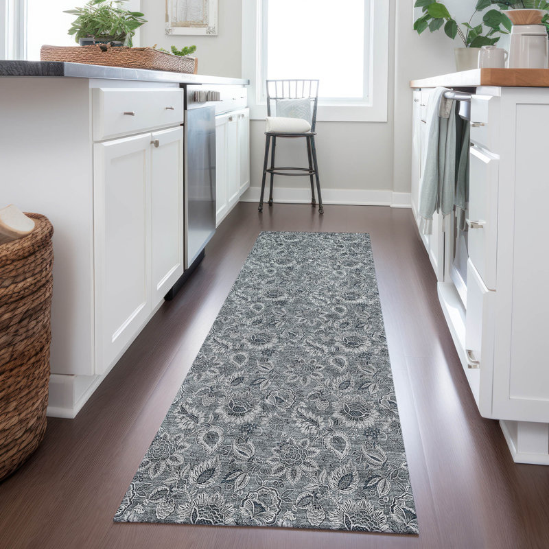 Flitwick Washable Floral Indoor / Outdoor Rug, Runner 2'3" x 7'6"