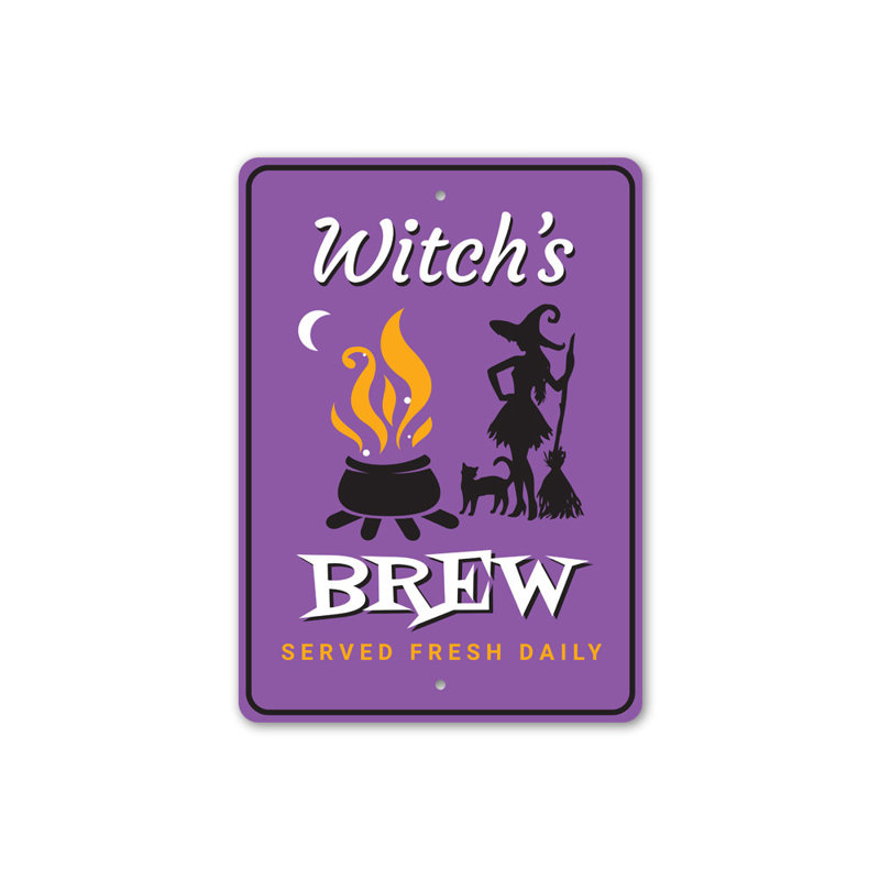 Enseigne Witch's Brew, H 18 po x l 12 po x P 0,06 po