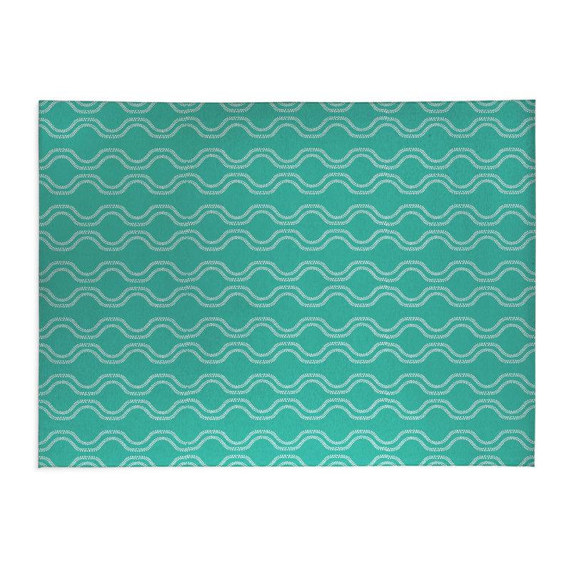 Tapis de blanchisserie antidérapant Wavy Vine, 37 "L x 5.5 "H, Teal Floral