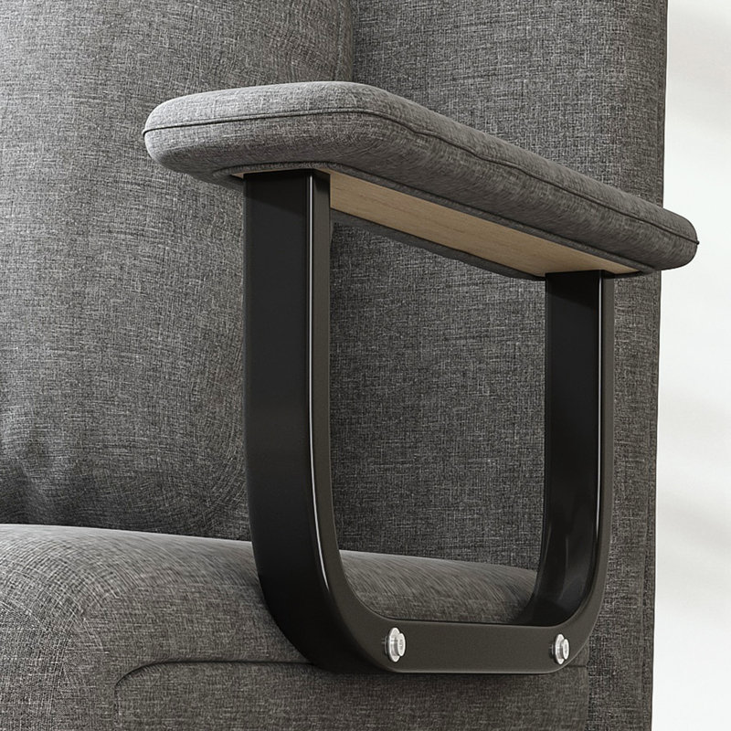 Chaise longue avec dossier réglable et coussin, Gris, Noir