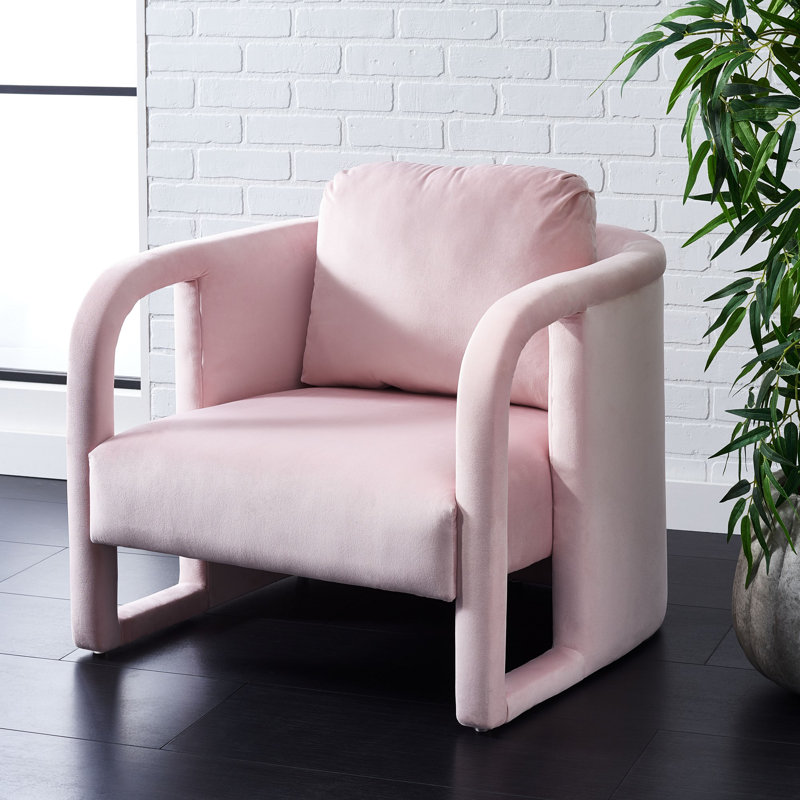 Potters Upholstered Armchair, Light Pink Velvet