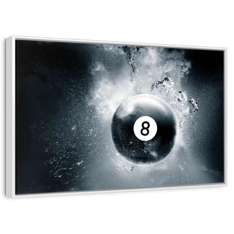 Goutte d'eau à huit boules, 19 po x 13 po, Cadre flottant blanc