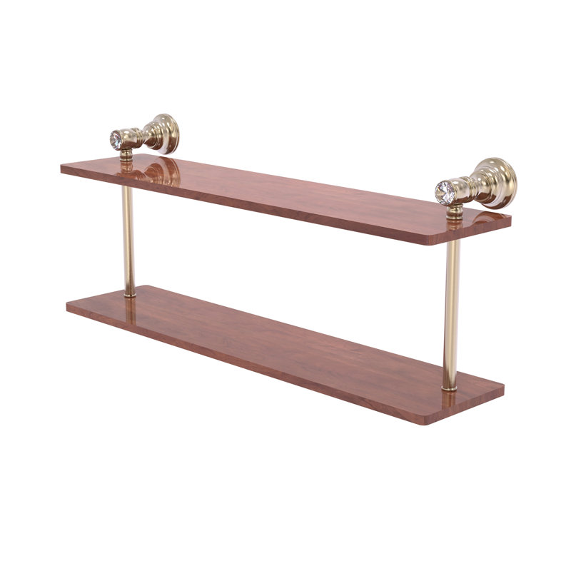 Freyja 2 Piece Ironwood Tiered Shelf with Towel Bar, Antique Pewter, 5.6" H x 22" W x 9.2" D