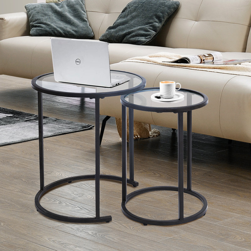 Byson Glass Top Nesting Tables