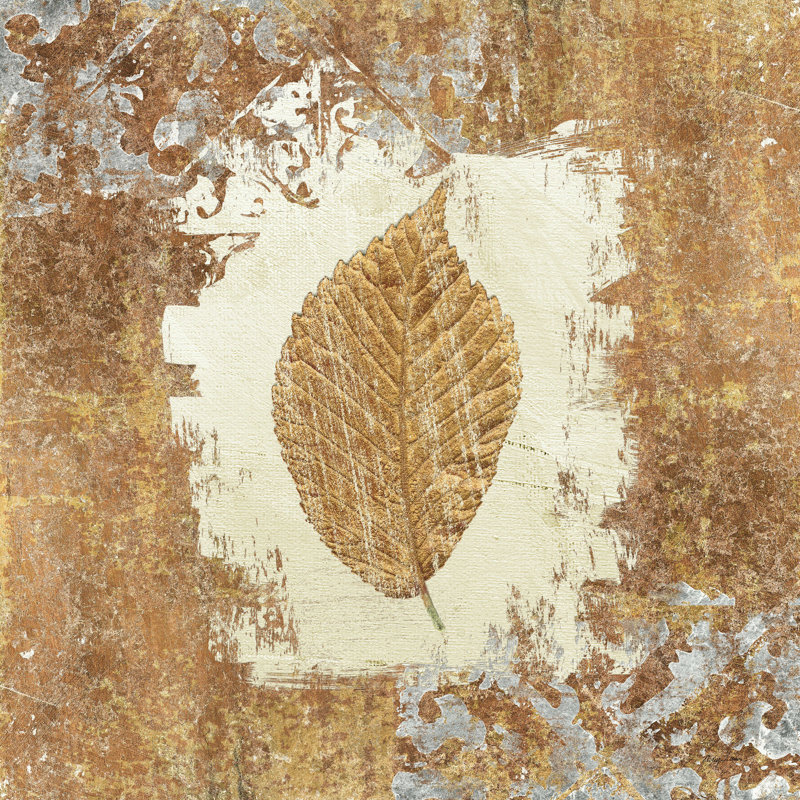 Feuille dorée II, H 30 po x l 30 po x P 1,25 po
