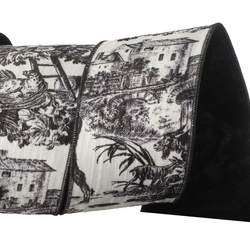 4"X10Y Velvet Toile Ribbon