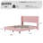 Queen Size Bed Frame with Wingback Headboard, Velvet Upholstered Platform Bedframe with Wood Slats, No Box Spring Needed, Easy Assembly, Pink-9694136-9694138